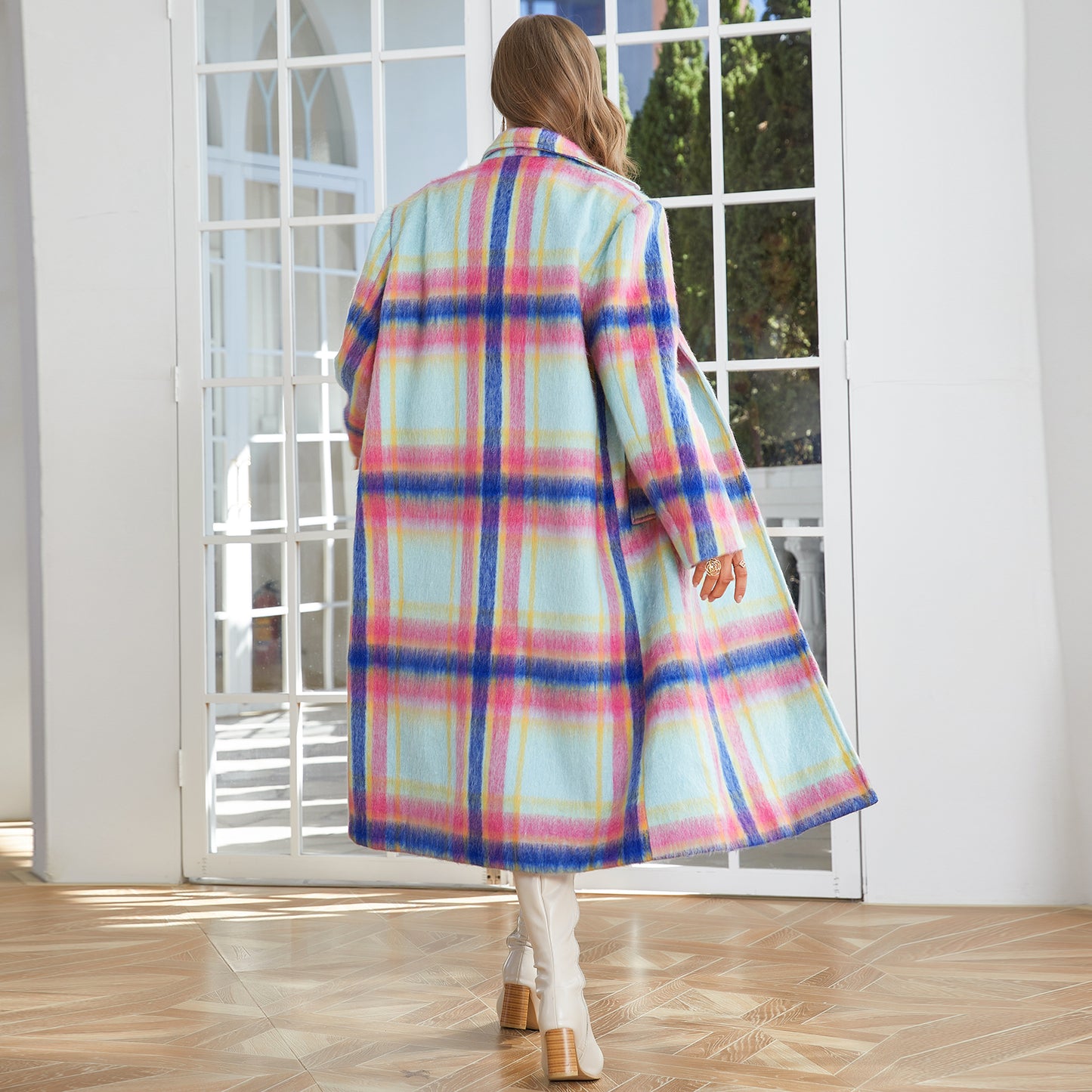 TRENDY PLAID OVERCOAT